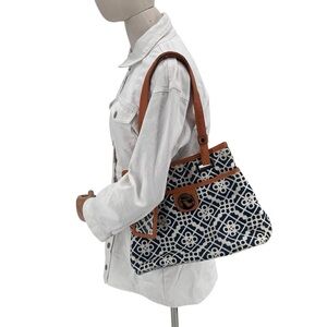 Spartina 449 Blue White Sailor’s Watch Print Shoulder Bag Purse
